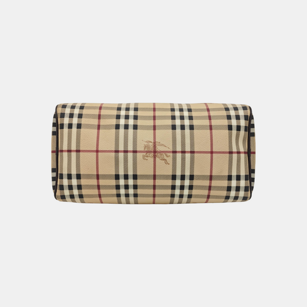 Coated Canvas Top Handle Bag Beige