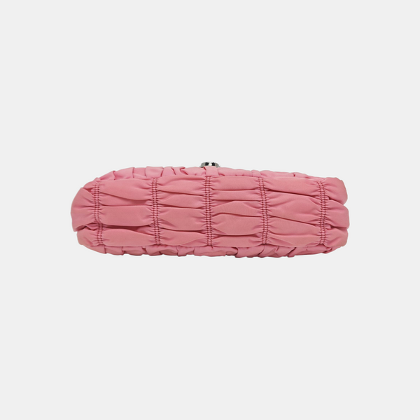 Quilted Nylon Shoulder Bag Red