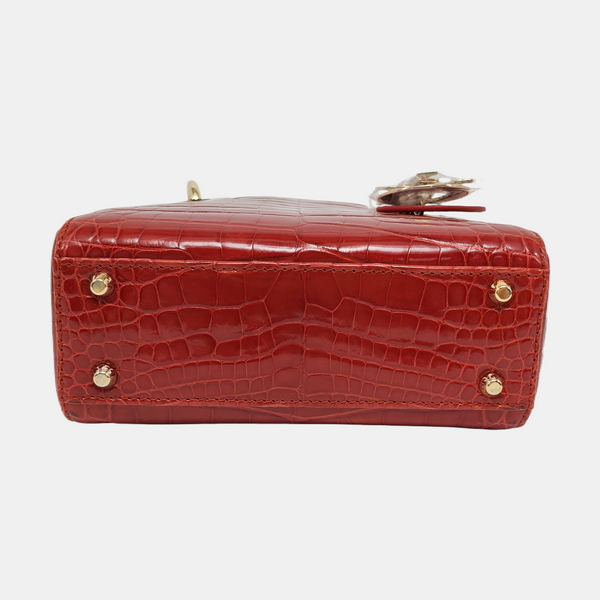 Lady Dior Mini Crocodile Red