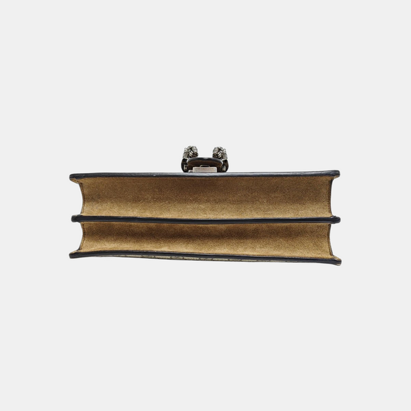Dionysus Small Monogram Coated Canvas Beige