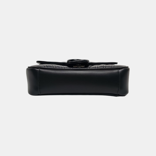 GG Marmont Small Quilted Calfskin Black