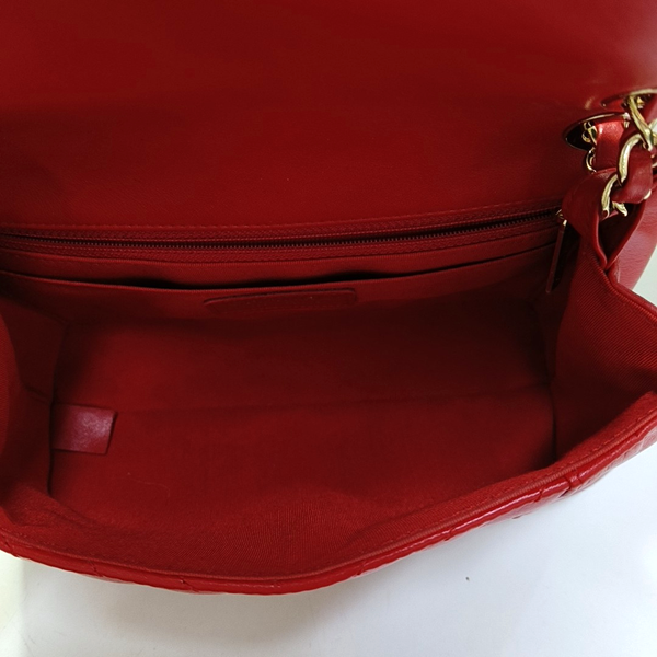 Chevron, Quilted Calfskin Red