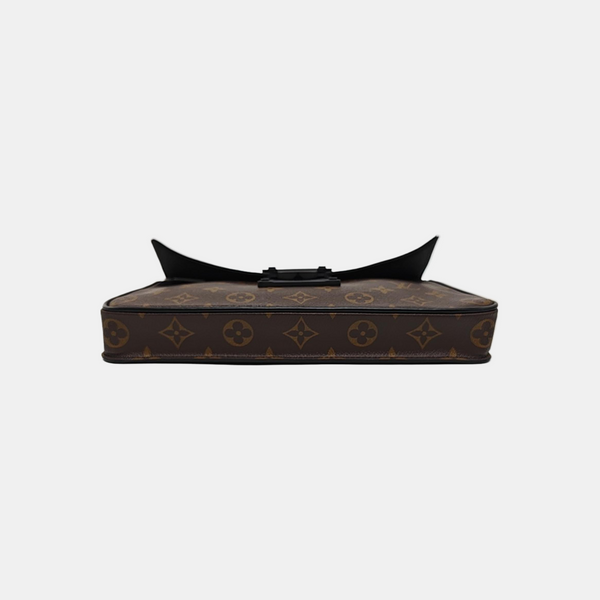 S LOCK Monogram Coated Canvas Brown