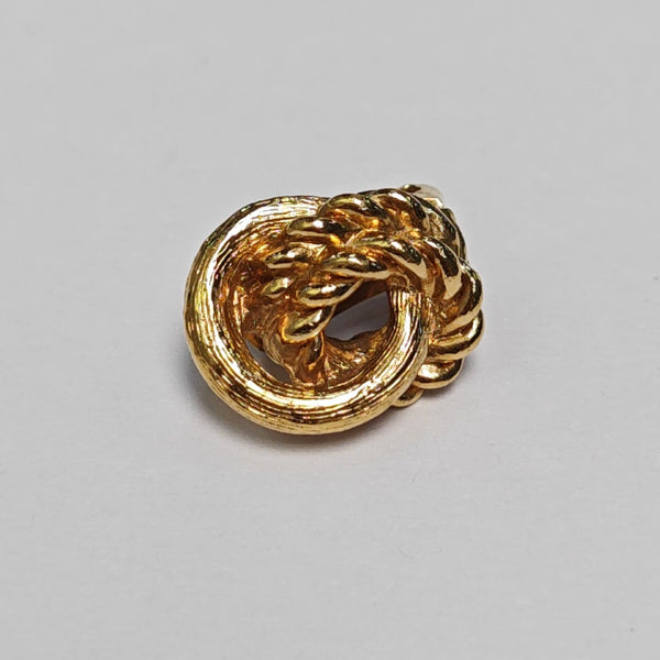 Twist Round Metal Gold Clip On Earrings