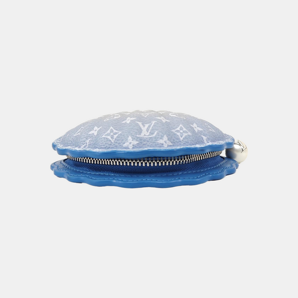 Monogram Coated Canvas Key Pouch Blue