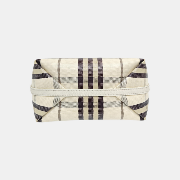 Coated Canvas Top Handle Bag White