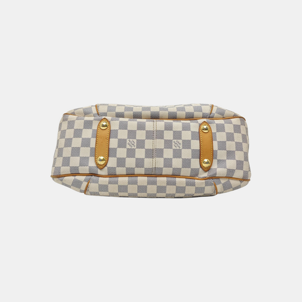 GALLIERA PM Damier Azur Coated Canvas White