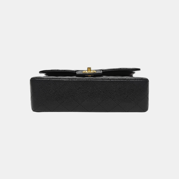 CLASSIC FLAP Small Quilted Grained Calfskin Black