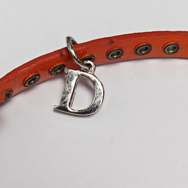 Bow Leather Orange Necklace