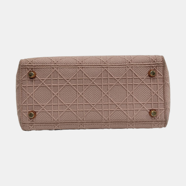 Lady D-Lite Medium Cannage Canvas Pink