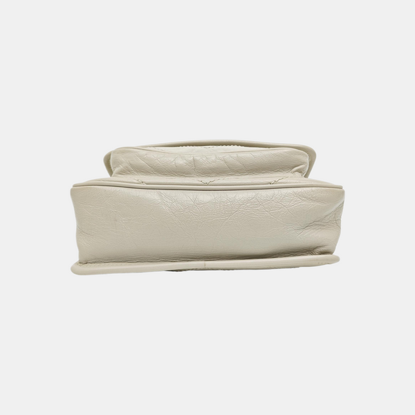 NIKI Small Chevron Calfskin White