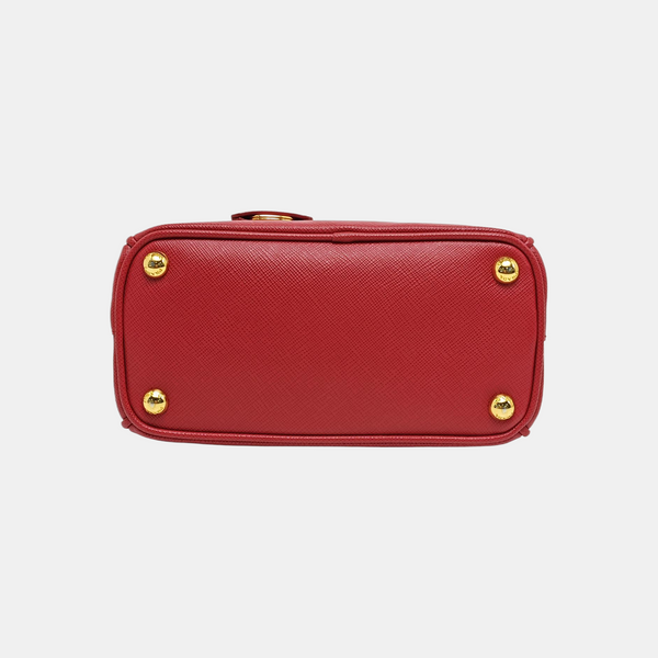 Galleria Super Mini en piel de becerro Saffiano roja