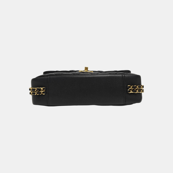 CLASSIC FLAP Mini Quilted Grained Calfskin Black