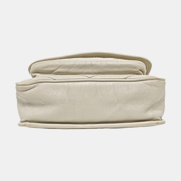 NIKI Small Chevron Calfskin White
