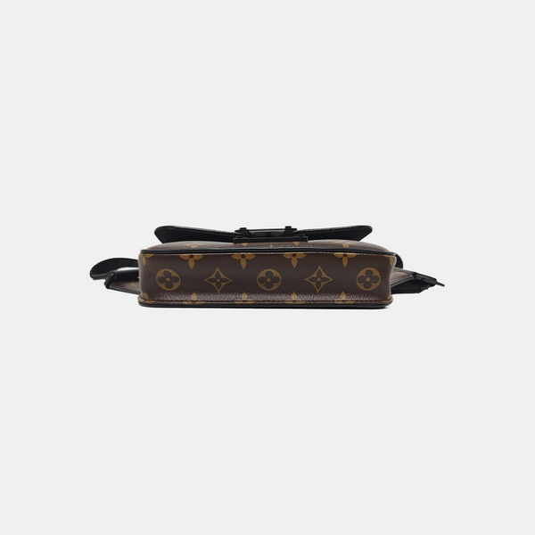S LOCK Monogram Coated Canvas Brown