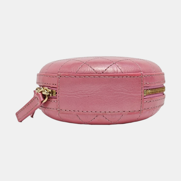 ROUND Quilted Lambskin Pink