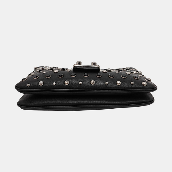 Bolso bandolera de piel de becerro negro