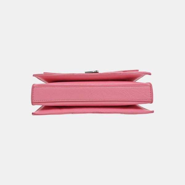 Hourglass Wallet On Chain Small Quilted Calfskin Pink
