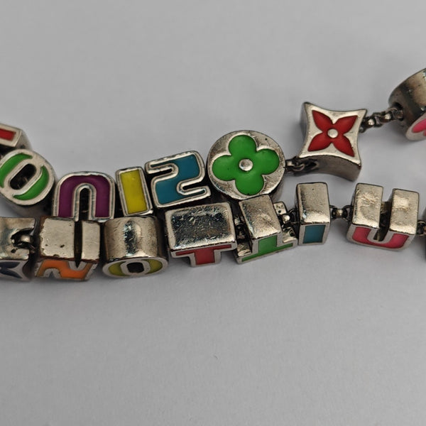 LV COLORS BEADS Metal Silver Necklace