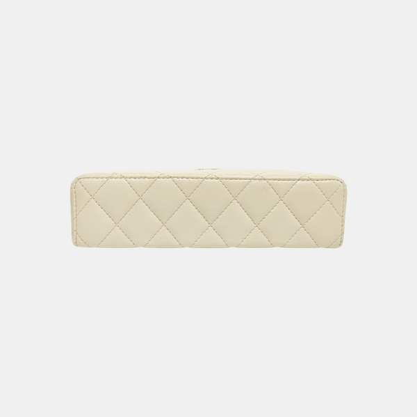Quilted Grained Calfskin Shoulder Bag Yellow