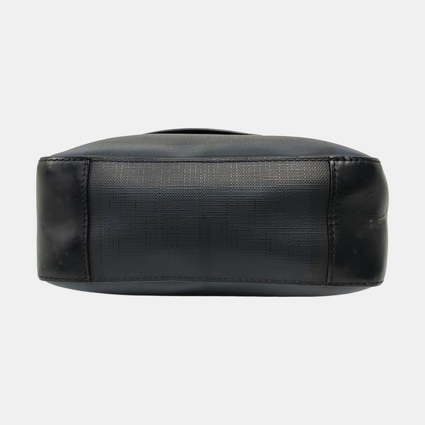 Coated Canvas Crossbody Bag Black