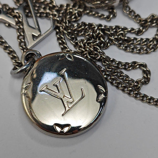 Monogram Metal Silver Necklace