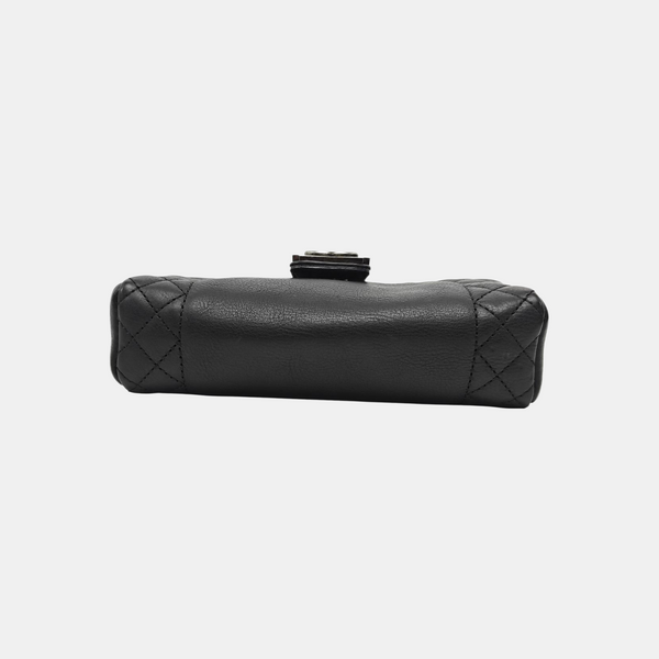 Quilted Calfskin Shoulder Bag Black