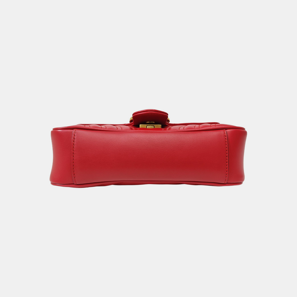 GG Marmont Small Quilted Calfskin Red