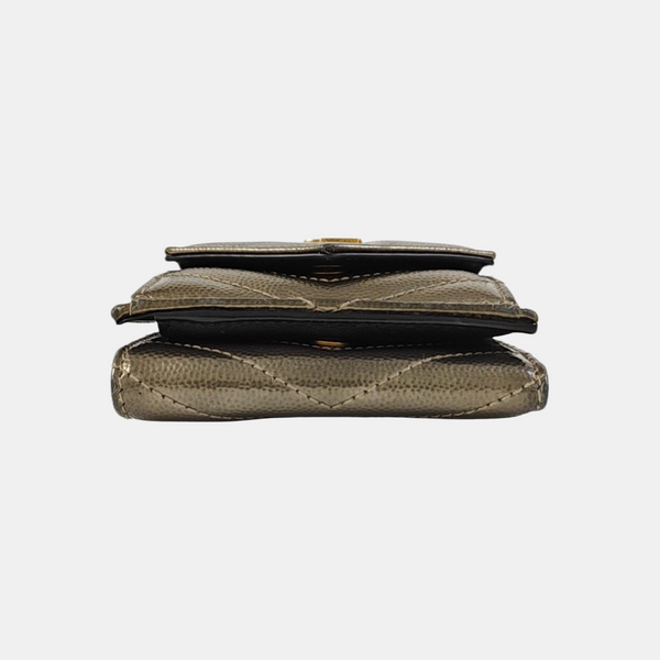 Chevron Calfskin Wallet Gray