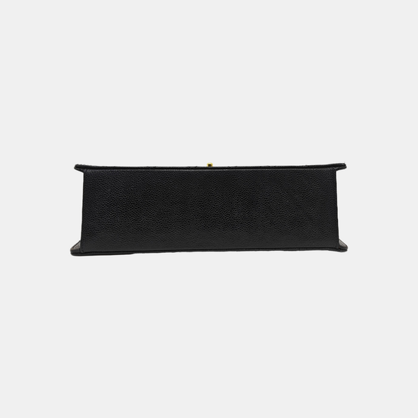 CLASSIC FLAP Jumbo Quilted Grained Calfskin Black