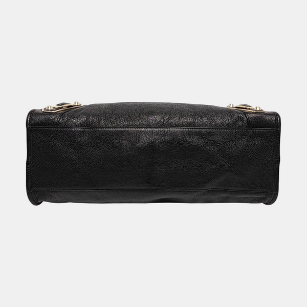 Classic Metallic Edge City Medium Lambskin Black