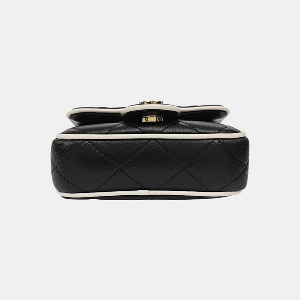 Quilted Lambskin Shoulder Bag Black