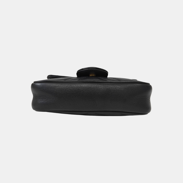 GG Marmont Mini Quilted Calfskin Black
