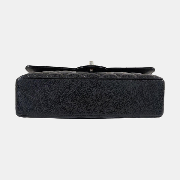 CLASSIC FLAP Medium Quilted Grained Calfskin Black