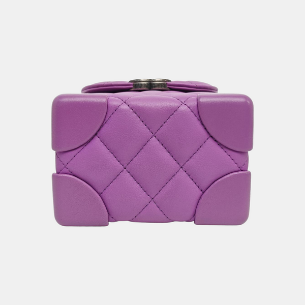 Quilted Calfskin Shoulder Bag Mini Purple