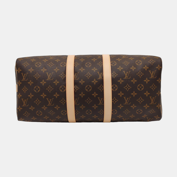 KEEPALL 45 Monogram Coated Canvas Brown
