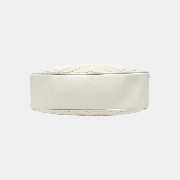 GG Marmont Small Quilted Calfskin White