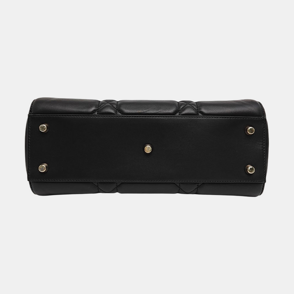 Lady D-Sire Medium Cannage Calfskin Black