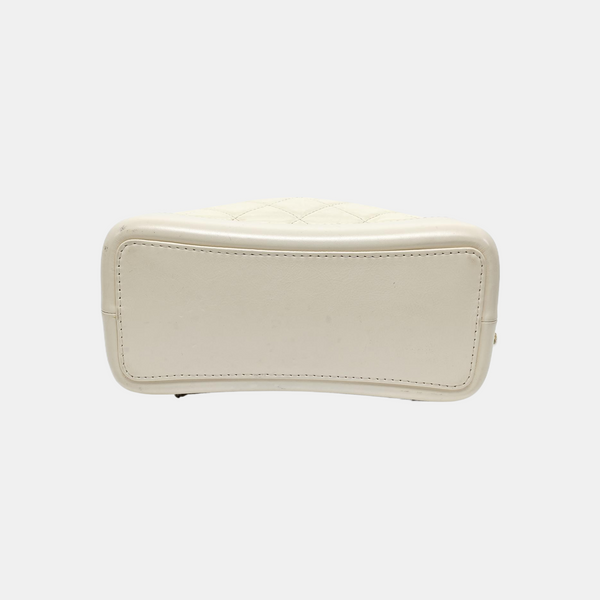 GABRIELLE Small Quilted Calfskin White