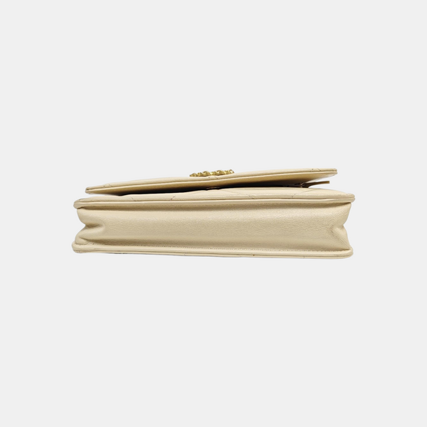 CHANEL 19 WOC Quilted Lambskin Beige