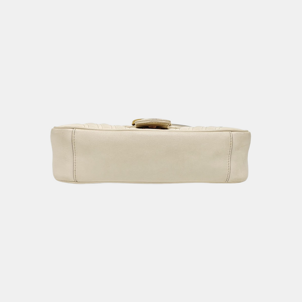 GG Marmont Medium Quilted Calfskin White