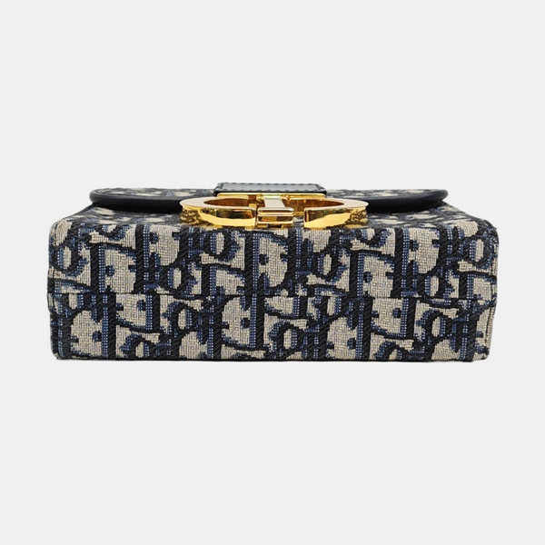 30 Montaigne Mini Oblique Canvas Blue