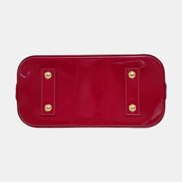 Authenticated pre-owned ALMA BB Monogram Patent Leather Burgundy - Shoulder Bag at Looply