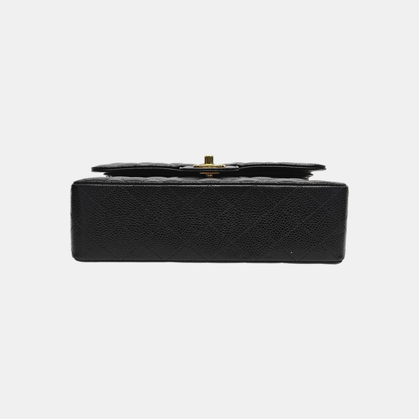 CLASSIC FLAP Small Quilted Grained Calfskin Black
