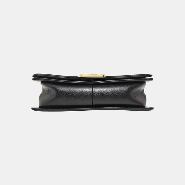 BOY CHANEL Medium Quilted Grained Calfskin Black