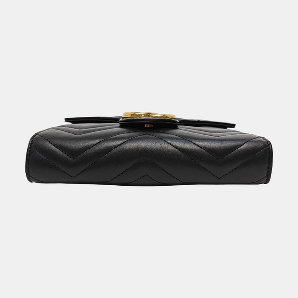 GG Marmont Mini Chevron Calfskin Black