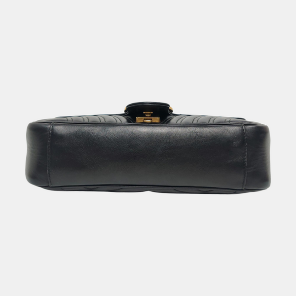 GG Marmont Medium Quilted Calfskin Black