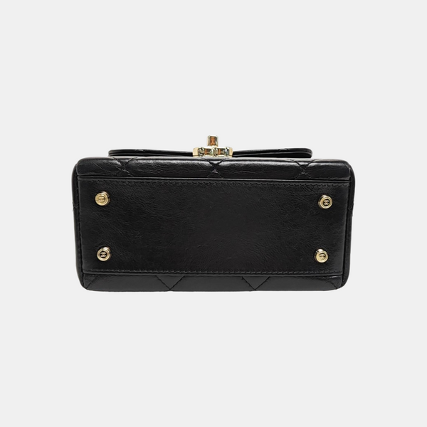 Quilted Calfskin Shoulder Bag Mini Black