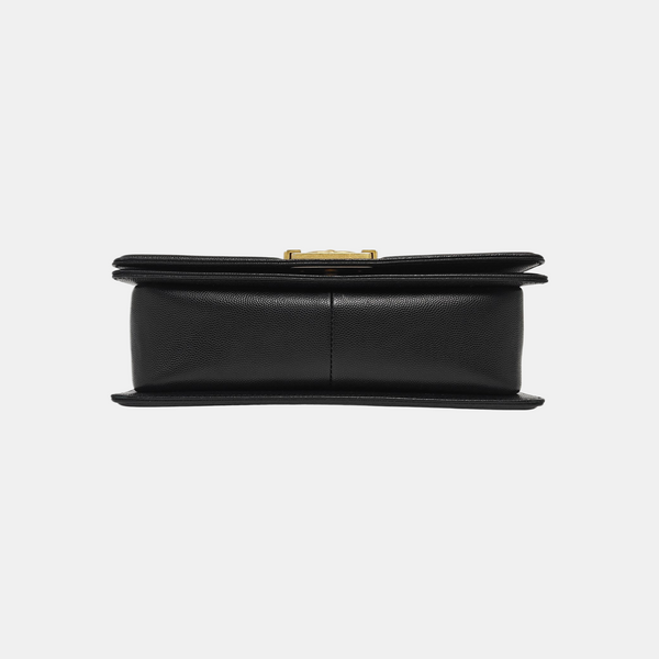 BOY CHANEL Medium Quilted Grained Calfskin Black