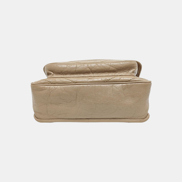 NIKI Medium Chevron Calfskin Beige